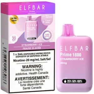 Elfbar Prime 1800 Disposable Vape: Strawberry Ice (2mL)