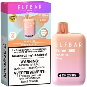 Elfbar Prime 1800 Disposable Vape: Peach Ice (2mL)