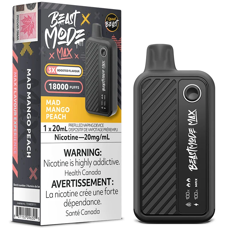 Flavour Beast - Beast Mode Max 18K Disposable Vape: Mad Mango Peach (20mL)