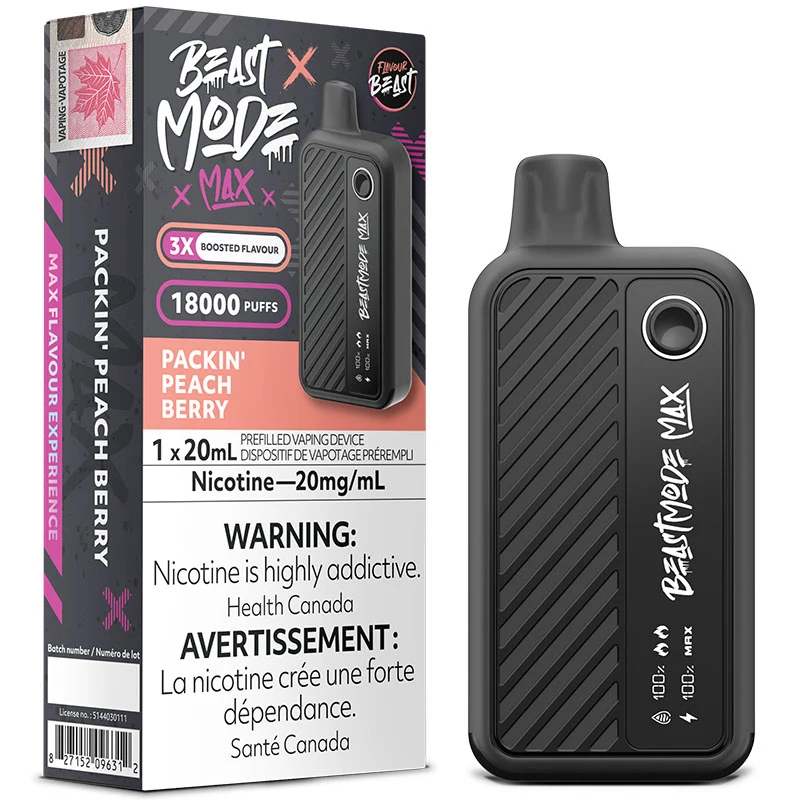 Flavour Beast - Beast Mode Max 18K Disposable Vape: Packin’ Peach Berry (20mL)