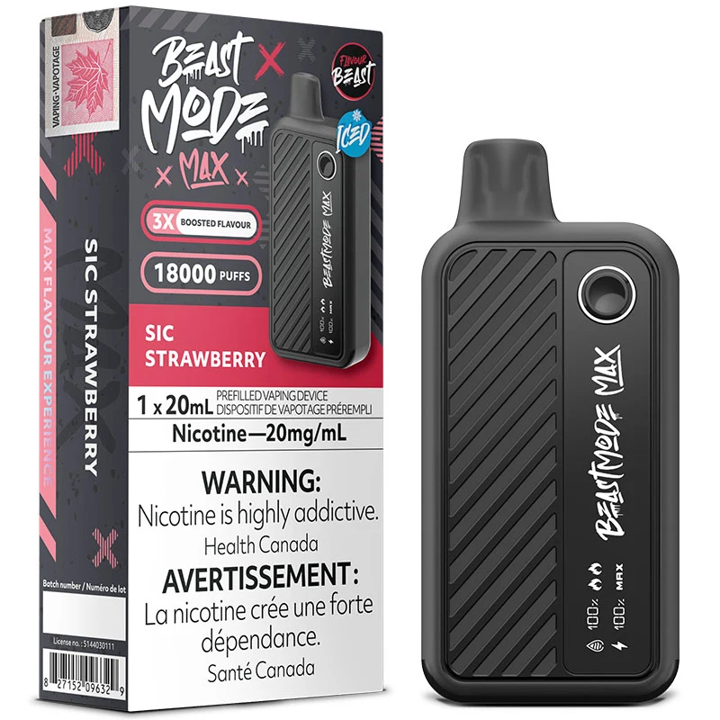 Flavour Beast - Beast Mode Max 18K Disposable Vape: Sic Strawberry Iced (20mL)