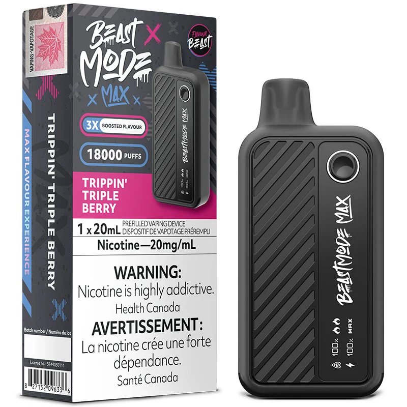 Flavour Beast - Beast Mode Max 18K Disposable Vape: Trippin’ Triple Berry (20mL)