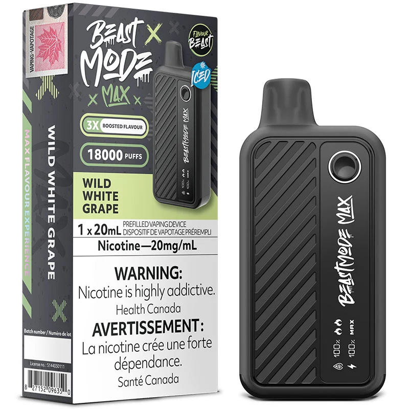 Flavour Beast - Beast Mode Max 18K Disposable Vape: Wild White Grape Iced (20mL)