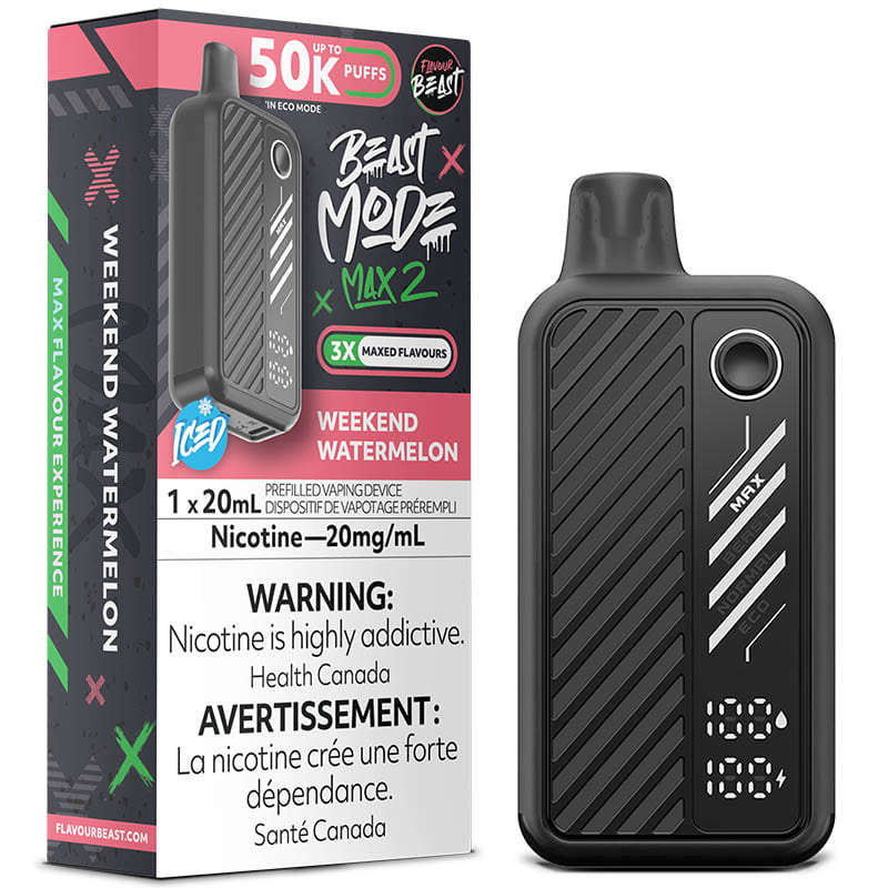 Flavour Beast - Beast Mode Max 2 Disposable Vape: Weekend Watermelon Iced (20mL)