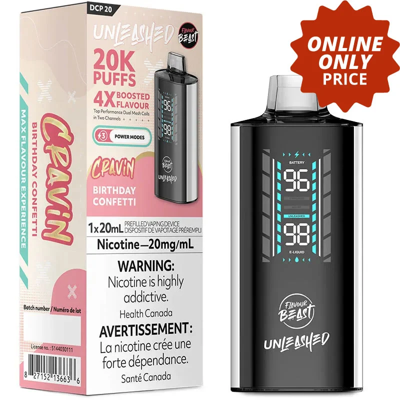 Flavour Beast Unleashed DCP 20K Disposable Vape: Birthday Confetti (20mL)
