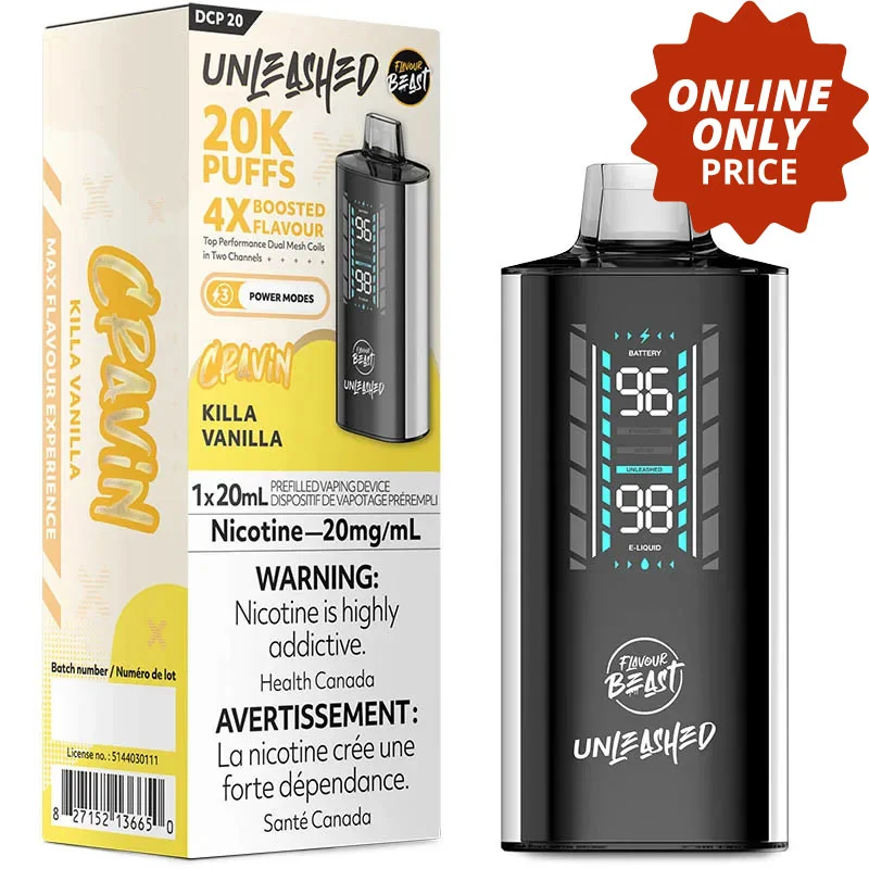 Flavour Beast Unleashed DCP 20K Disposable Vape: Killa Vanilla (20mL)