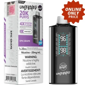 Flavour Beast Unleashed DCP 20K Disposable Vape: Epic Grape Iced (20mL)