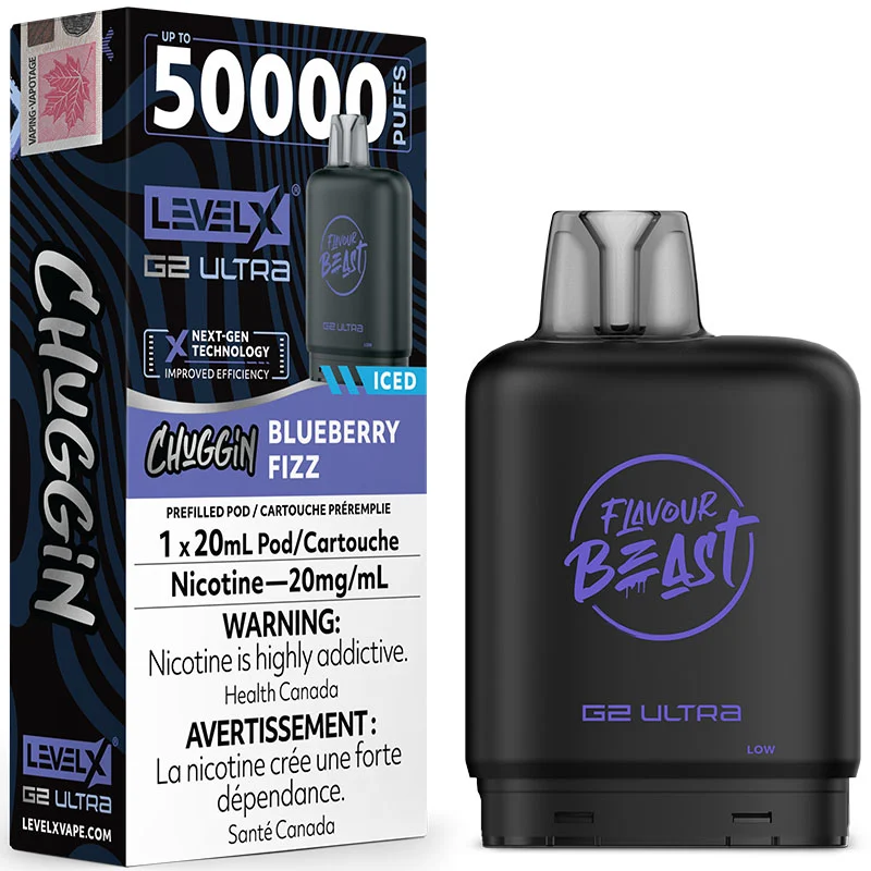 Level X G2 Ultra Pod - Flavour Beast: Chuggin' Blueberry Fizz Iced (20mL)