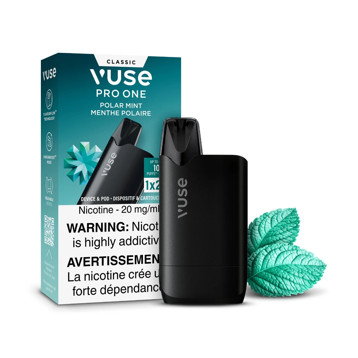 Vuse Pro One Kit: Polar Mint (Device & Pod)