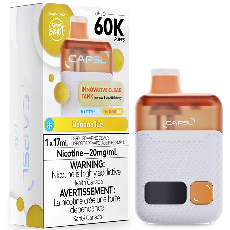 Flavour Beast CAPSL 60K Disposable Vape: Banana Ice (17mL)