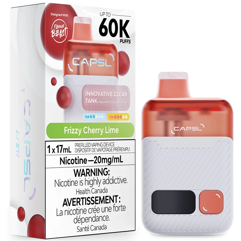 Flavour Beast CAPSL 60K Disposable Vape: Frizzy Cherry Lime (17mL)