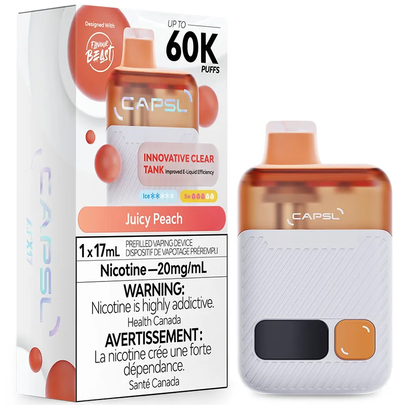Flavour Beast CAPSL 60K Disposable Vape: Juicy Peach (17mL)