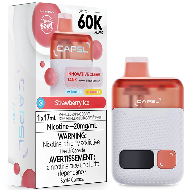 Flavour Beast CAPSL 60K Disposable Vape: Strawberry Ice (17mL)