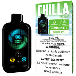 Chilla by Zilla Disposable Vape: Icy Green Apple (20mL)