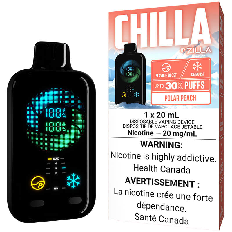 Chilla by Zilla Disposable Vape: Polar Peach (20mL)