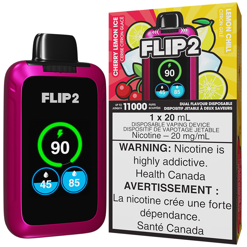 Flip 2 Disposable Vape: Cherry Lemon Ice & Lemon Chill (1pk)