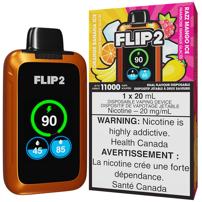 Flip 2 Disposable Vape: Orange Banana Ice & Razz Mango Ice (1pk)
