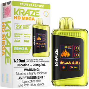Kraze HD Mega 20K Disposable Vape: Fruit Flash Ice (20mL)
