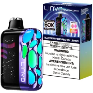 Linvo Rave 60000 Pro Disposable Vape: Blueberry Raspberry Lemon (20mL)