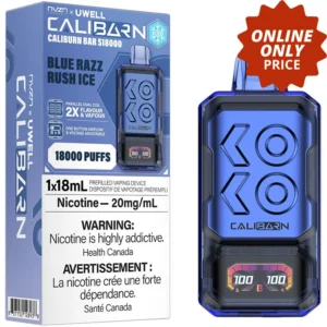 NVZN x Uwell Caliburn Bar S18000 Disposable Vape: Blue Razz Rush Ice (18mL)