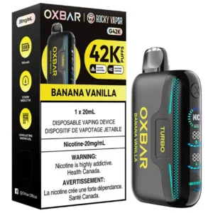 Oxbar x Rocky Vapor G42K Disposable Vape: Banana Vanilla (20mL)