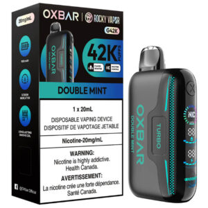 Oxbar x Rocky Vapor G42K Disposable Vape: Double Mint (20mL)