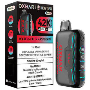 Oxbar x Rocky Vapor G42K Disposable Vape: Watermelon Raspberry (20mL)
