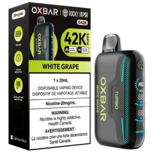 Oxbar x Rocky Vapor G42K Disposable Vape: White Grape (20mL)