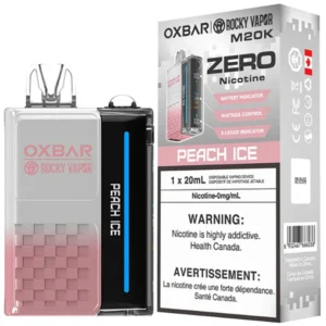 Oxbar x Rocky Vapor M20K Disposable Vape: Peach Ice (20mL / Nicotine Free)