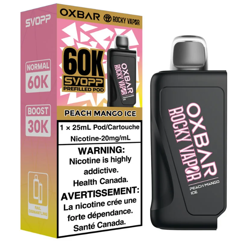 Oxbar x Rocky Vapor SVOPP 60K Pod: Peach Mango Ice (25mL)