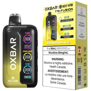 Oxbar x Rocky Vapor Tri Fusion Disposable Vape: Banana Ice (30mL)